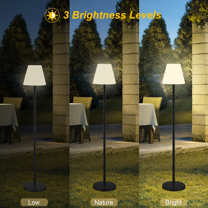 Ecvivk Solar LED Stehlampe RGB dimmbar IP65 höhenverstellbar