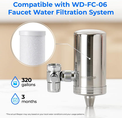 Waterdrop WD-FF-03A Ersatzfilter für Wasserhahn-Filtersystem, 3er-Pack