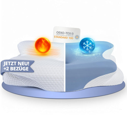 Knoop Home & Living Orthopädisches Nackenkissen – Memory Foam. Ergonomisch geformtes Memory-Foam-Kissen zur Nackenstützung im Schlaf.