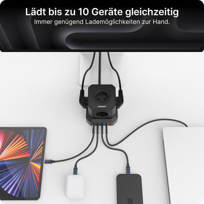 VOOMY Mehrfachsteckdose mit USB Ladestation - 100 Watt