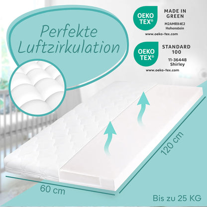 Sun Garden Babymatratze 60x120 cm Trittkante für Kinderbett