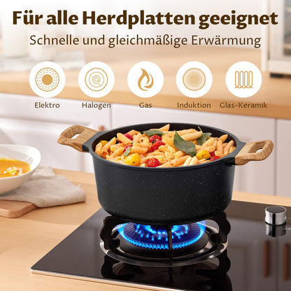 BLAZANT Granit Antihaft Induktions Töpfe und Pfannen Set 10-tlg.