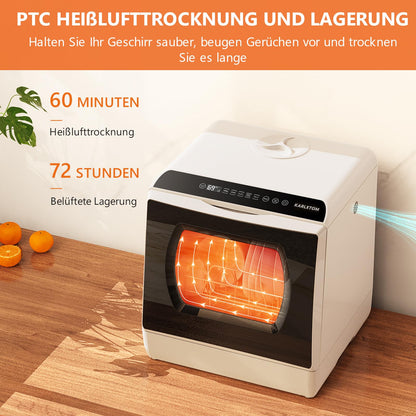 Karlxtom TDQR03A Mini Spülmaschine – Kompakter Tisch-Geschirrspüler