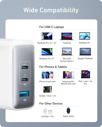 Anker 736 Nano II USB-C Ladegerät 100W, 3-Port Schnellladegerät