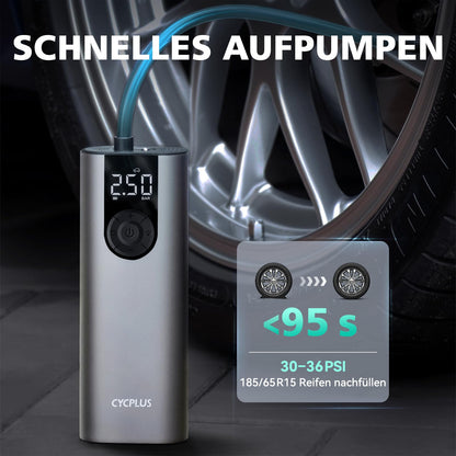 CYCPLUS A8 Elektrische Luftpumpe 150 PSI mit LCD-Display, Grau