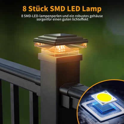 kefflum Solar Pfostenkappen Licht 4er Set LED Zaunpfosten IP65