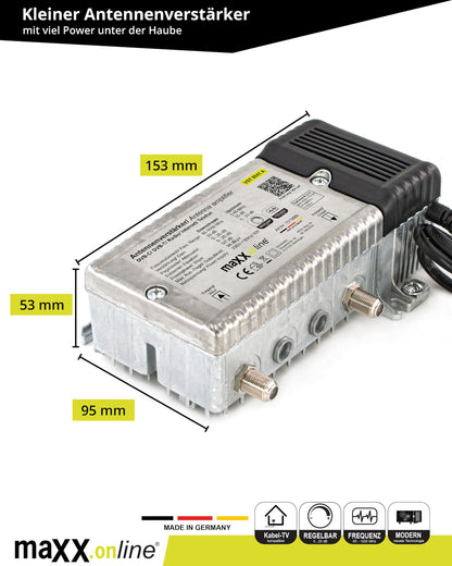 maxx.onLine Hausanschluss-Antennenverstärker Kabelfernsehen 33 dB