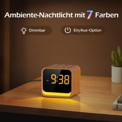REACHER Radiowecker CR7W – Digitaler FM-Wecker mit Nachtlicht