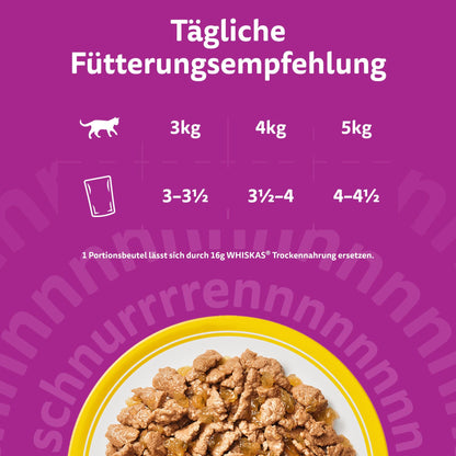 Whiskas Nassfutter in Gelee für Katzen, Geflügel Auswahl, 120 x 85 g