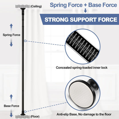 DAKEPOLE Paraventgestell Raumteiler - B 280xH 317cm Schwarz