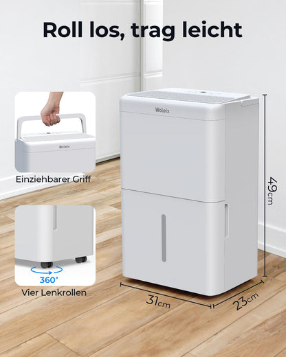 Woleix Luftentfeuchter elektrisch für Räume & Keller – 20L