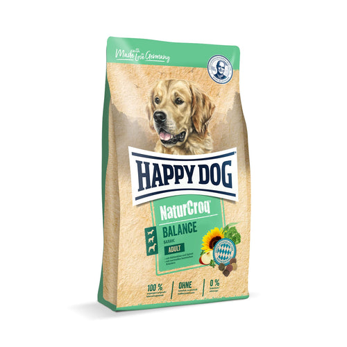 Happy Dog NaturCroq Balance Trockenfutter für erwachsene Hunde 15 kg, Kroketten mit heimischen Kräutern