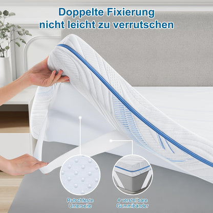 BedStory Matratzentopper 160x200 cm Gel-Kaltschaum H3/H4 10 cm