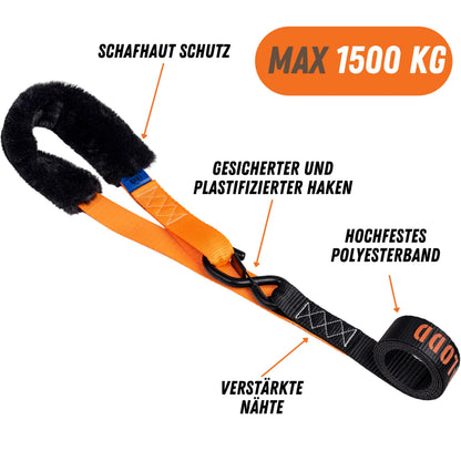 LODD Motorrad-Spanngurte mit Stahlkarabiner, 1100 kg Bruchlast
