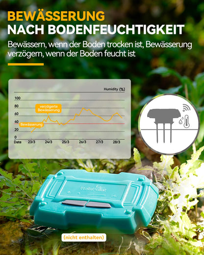 RAINPOINT WLAN Bewässerungscomputer mit Messingeinlass und App