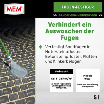 MEM Fugen-Festiger Fugenabdichtung für Sandfugen, lösemittelfrei, 5 l