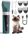 oneisall Katzenschermaschine leise, 5 Geschwindigkeiten, Grün mit LCD-Display und Keramikklinge
