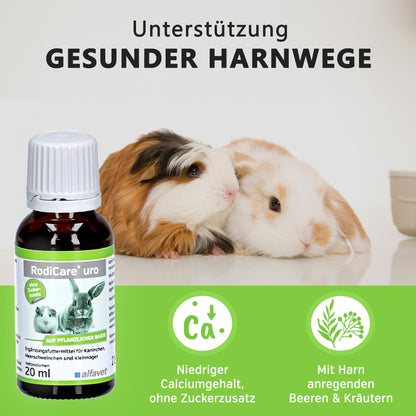 Alfavet RodiCare URO Ergänzungsfuttermittel für Kaninchen, 3 x 20 ml