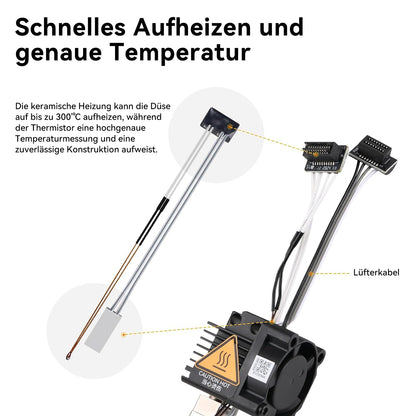 CCTREE Hotend Kit 0,4 mm gehärteter Stahl für Bambu Lab P1P/P1S