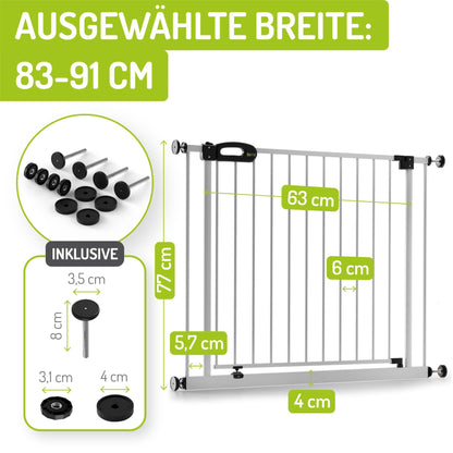 BOMI Merle XXL Treppenschutzgitter – Weiss, 83-91 cm, ohne Bohren