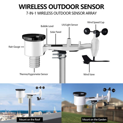 Ecowitt WS2910 Wetterstation – WLAN, 7-in-1, Farbdisplay