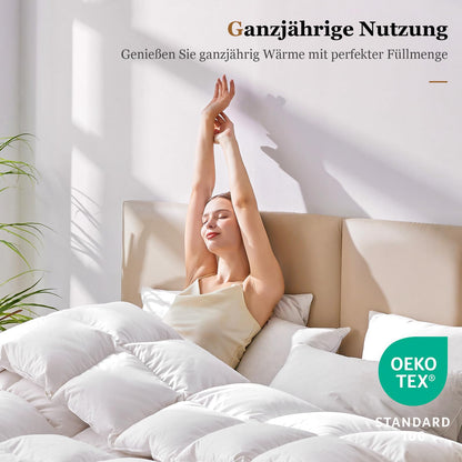 Homyrium Daunendecke Bettdecke - 135x200 cm Ganzjahres 1100gr