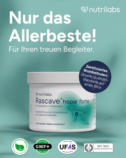 NutriLabs Rascave Hepar Forte Tabletten für Hunde, 90 Stück