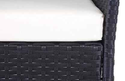 Mendler HWC-D82 Garten Lounge-Set - Schwarz mit Kissen Creme
