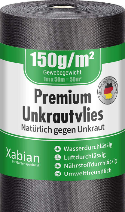 Xabian Anti Unkrautvlies Gartenvlies - 150g/m² 50x1m