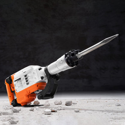 VEVOR Abbruchhammer JH-65 3500 W 60 J mit Spitz- und Flachmeissel