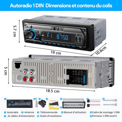 Wistrue R2207 Autoradio Bluetooth RDS FM/AM 1 DIN MP3 USB