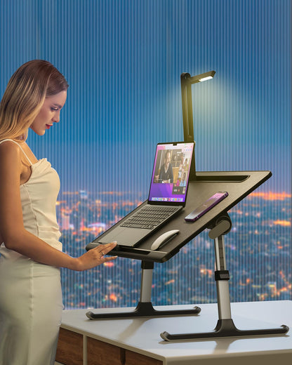 **SAIJI Laptoptisch Betttisch – Verstellbar mit LED Lampe**