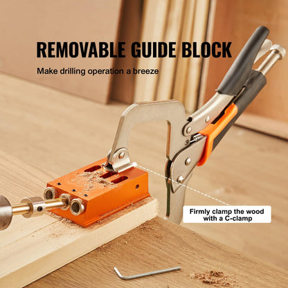 VEVOR Taschenloch-Bohrschablone Set XRS040 – Bohrhilfe für Holz