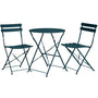 Vanage | Bistro Set Balkon | Balkonmöbel klappbar Set 3-teilig. Pulverbeschichteter Stahl-Tisch & 2 Stühle für Balkone & Gärten.