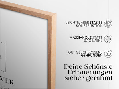 Artower Bilderrahmen 50 x 70 cm Eiche Natur, Holzrahmen mit Plexiglas