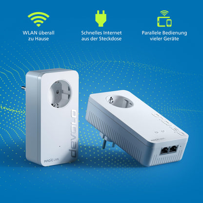 Devolo Magic 2 WiFi next WLAN Powerline Adapter Starter Kit, weiss