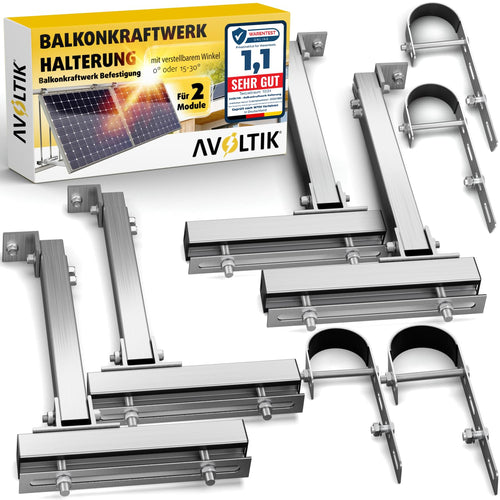 Avoltik Balkonkraftwerk Halterung Geländer – 2er Set verstellbar