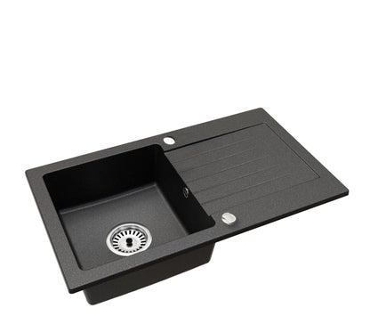 Faizee Möbel Küchenspüle Granit Schwarz 75x44 cm Einbau