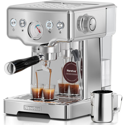 Neretva Siebträgermaschine 15 Bar – Espressomaschine Druckanzeige