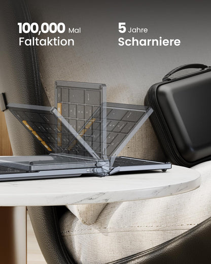 ProtoArc XKM01 Faltbare Kabellose Tastatur & Maus Set QWERTZ - Space Grau