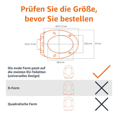Amazon Basics WC-Sitz oval mit Absenkautomatik, Urea, weiss