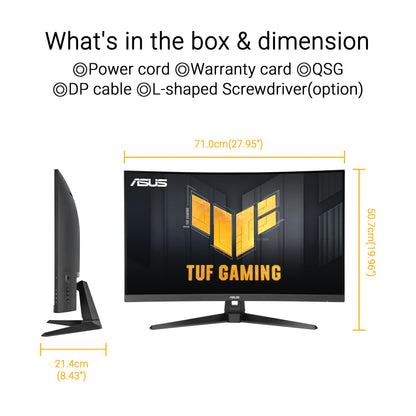 ASUS TUF Gaming VG32WQ3B Gaming Monitor - 32 Zoll WQHD Curved