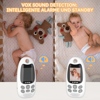 BOIFUN Babyphone mit Kamera VB610, 2-Zoll-Display, VOX und Nachtsicht