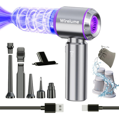 Wirelume Handstaubsauger Akku kabellos, 22000 Pa, 4 in 1, Lila – kleiner Akku-Handstaubsauger für Auto und Haushalt