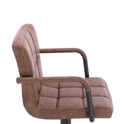 WOLTU Barhocker Barstuhl 2er Set – Dunkelbraun Kunstleder