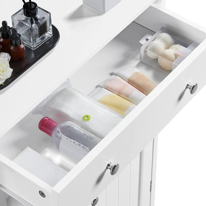 Yaheetech Badschrank mit Schublade und Doppeltür – Weiss