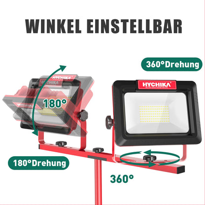 HYCHIKA LED Baustrahler mit Stativ 2x60W 2x7000lm