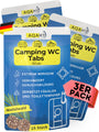 AQAHY Chemie WC Tabs blue extra stark für Campingtoilette, blaue Tabs in selbstauflösender Folie