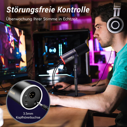 TONOR TD520S Dynamisches Mikrofon mit USB/XLR für Streaming und Gaming