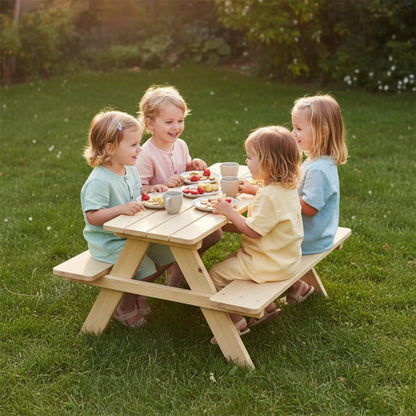 Bellabino Inny Kindersitzgruppe Kiefer – Gartentisch mit 2 Bänken
